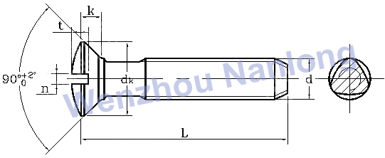 DIN 7500LE - Slotted rasied countersunk thread rolling screws 